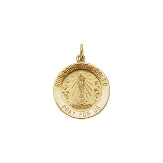14K Yellow 22 mm Our Lady of Loreto Medal