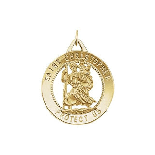14K Yellow 25 mm Saint Christopher Medal
