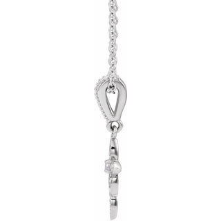 Platinum .03 CTW Natural Diamond Petite Vintage-Inspired 16-18" Cross Necklace