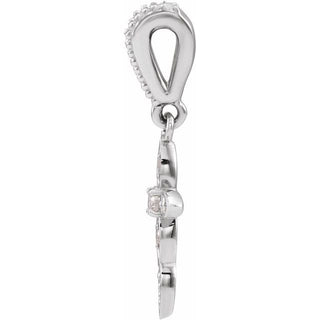 Sterling Silver .03 CTW Natural Diamond Petite Vintage-Inspired Cross Pendant