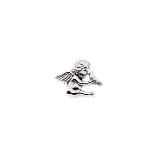14K White Cherub Angel & Dove Lapel Pin