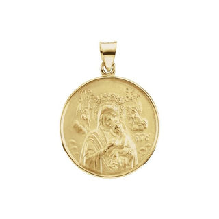 18K Yellow 13 mm Our Lady of Perpetual Help Medal