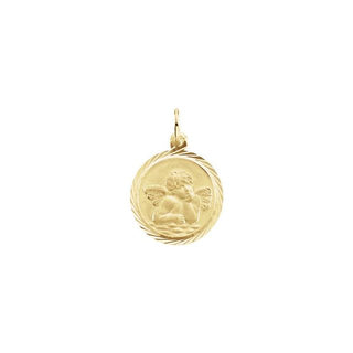 14K Yellow 14 mm Angel Medal 