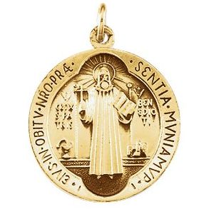 14K Yellow 18.5 mm Saint Benedict Medal