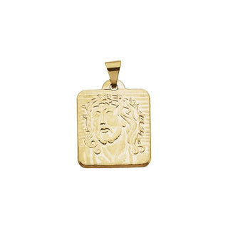 14K Yellow 18.5x17 mm Face of Jesus Pendant