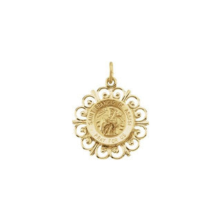 14K Yellow 18 mm Saint Francis of Assisi Medal