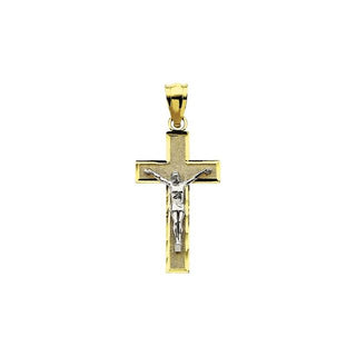 14K Yellow/White 22x12.7 mm Crucifix Pendant