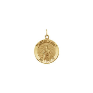 14K Yellow 15 mm Round Saint Jude Thaddeus Medal