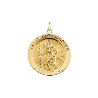 14K Yellow 22 mm Saint Christopher Medal