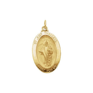 14K Yellow 23.5x16 mm Oval Saint Jude Thaddeus Medal