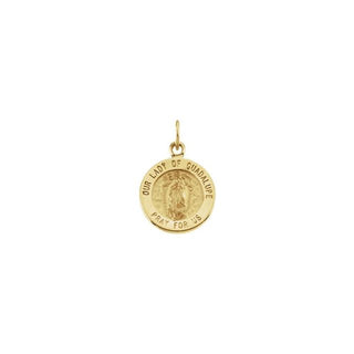 14K Yellow Our Lady of Guadalupe Medal Pendant