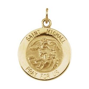 14K Yellow Saint Michael Medal Pendant