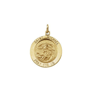 14K Yellow Saint Michael Medal Pendant