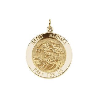 14K Yellow Saint Michael Medal Pendant