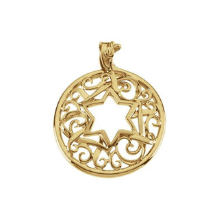 10K Yellow 34x27.5 mm Star of David Pendant 