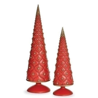 13.5-Inch & 18-Inch Tree 2-Piece Set Red And Gold - Joseph's Studio