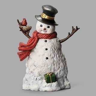 10.75-Inch Snowman With Scarf And Present Figure - Joseph's Studio