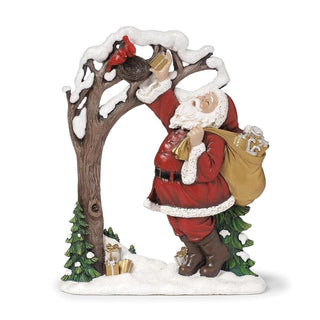 9.75-Inch Santa With Bag At Tree Branch - Joseph's Studio