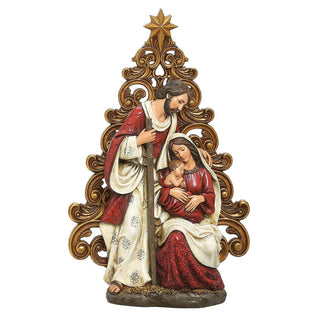 12.5-Inch Holy Family With Gold Tree