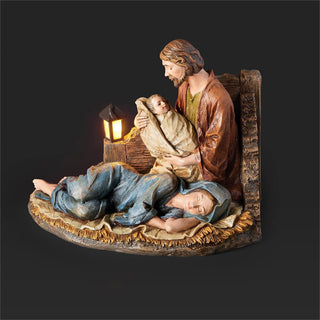 5.7-Inch Lighted Sleeping Mary Wood Finish - Joseph's Studio