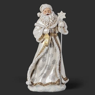 19-Inch Lighted Santa With Staff Snowflake - Joseph's Studio