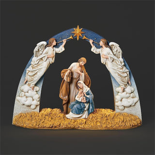 12-Inch Lighted Trumpeting Angels In Arch - Joseph's Studio