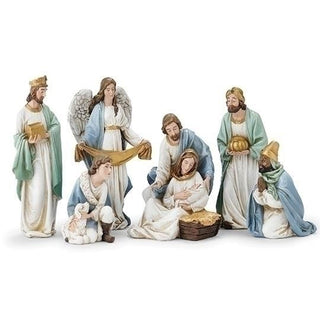 6-Inch 6-Piece Set Nativity Blue & Green - . Joseph's Studio