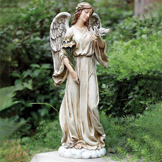 24.5-Inch Angel With Dove Garden Statue