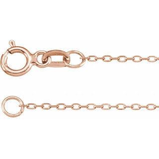 16 Inch Diamond Cut Cable Chain With Spring Ring 14K White Gold