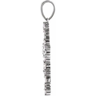 Platinum 1/2 CTW Natural Diamond Scattered Cross Pendant