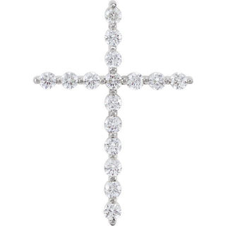Platinum 1/2 CTW Natural Diamond Cross Pendant