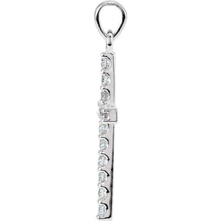 Platinum 1 1/4 CTW Natural Diamond Cross Pendant