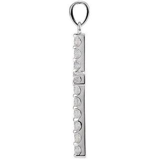 Platinum 1 CTW Natural Diamond Cross Pendant