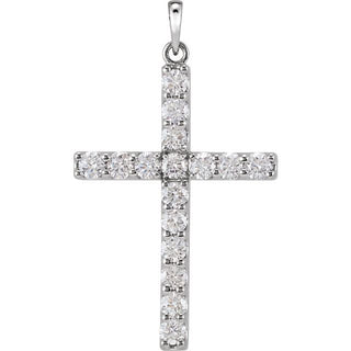 Platinum 1/4 CTW Natural Diamond Cross Pendant