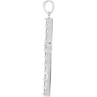 14K White 1/2 CTW Lab-Grown Diamond Cross Pendant