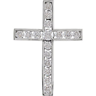 Platinum 1/2 CTW Natural Diamond Cross Pendant