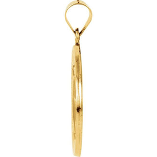 14K Yellow 22 mm Hollow Round Miraculous Medal
