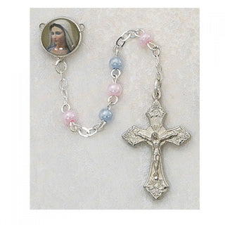 3MM Pink And Blue Rosary