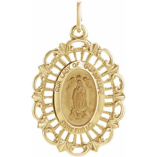 14K Yellow 21.5x15 mm Oval Our Lady of Guadalupe Medal