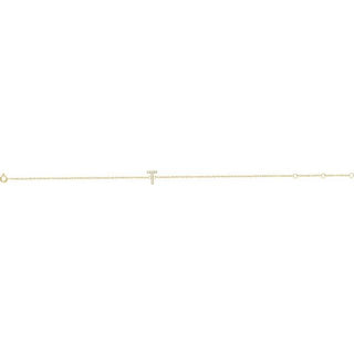 14K Yellow .05 CTW Natural Diamond Initial T 6-7" Bracelet