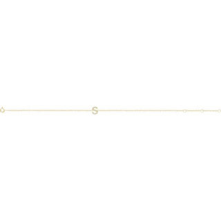 14K Yellow .05 CTW Natural Diamond Initial S 6-7" Bracelet