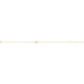 14K Yellow .07 CTW Natural Diamond Initial Q 6-7" Bracelet