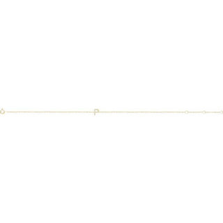 14K Yellow .05 CTW Natural Diamond Initial P 6-7" Bracelet