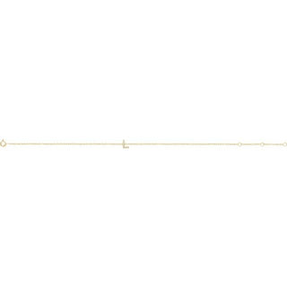 14K Yellow .04 CTW Natural Diamond Initial L 6-7" Bracelet