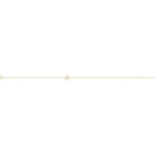 14K Yellow .05 CTW Natural Diamond Initial K 6-7" Bracelet