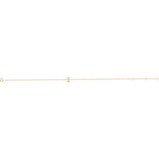 14K Yellow .05 CTW Natural Diamond Initial I 6-7" Bracelet