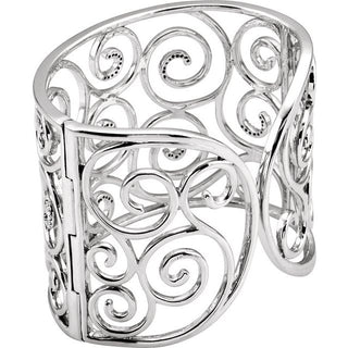 Sterling Silver 3/8 CTW Natural Diamond Cuff Bracelet