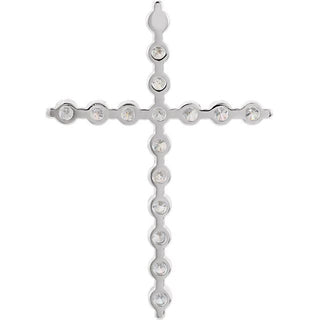 14K White 1 1/2 CTW Lab-Grown Diamond Cross Pendant