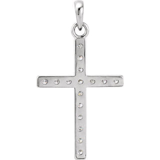 Platinum 1 1/4 CTW Natural Diamond Cross Pendant