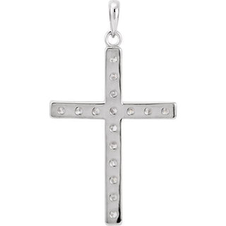 Platinum 1 CTW Natural Diamond Cross Pendant